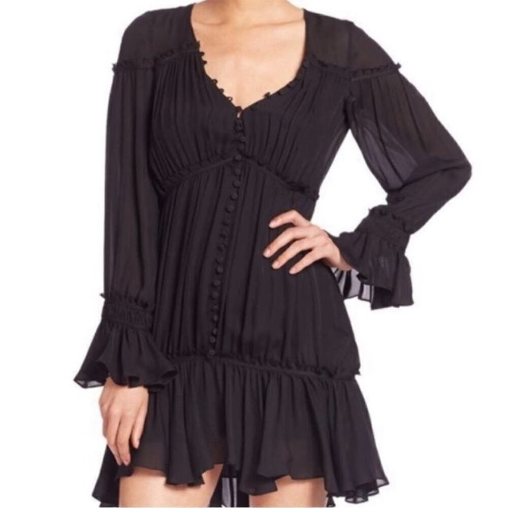 Cinq a Sept Ashburn Tiered Silk Dress S